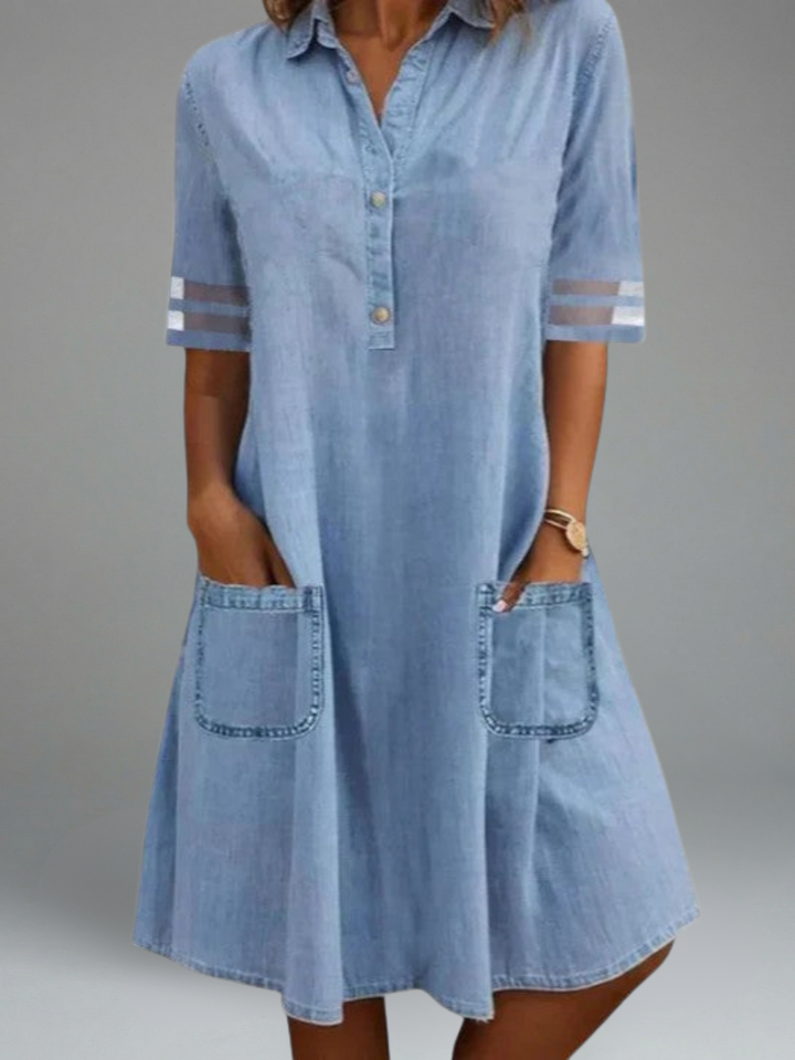 Brittany | Figure Flattering Denim Dress