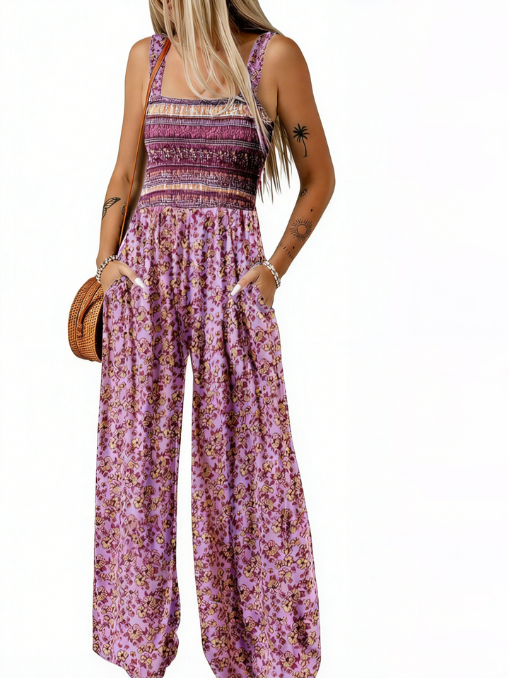 Women's Boho Floral Jumpsuit