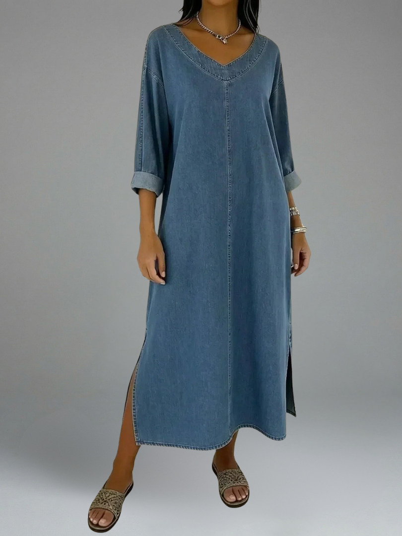 Santorini™ Dress with Side Slits and a Rustic Touch