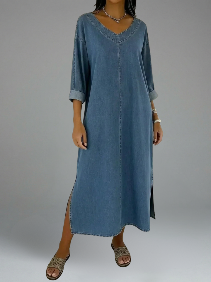 Santorini™ Dress with Side Slits and a Rustic Touch