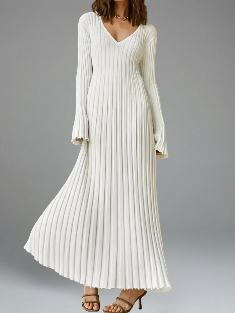 Fall New Sleeved Knit Midi Dress