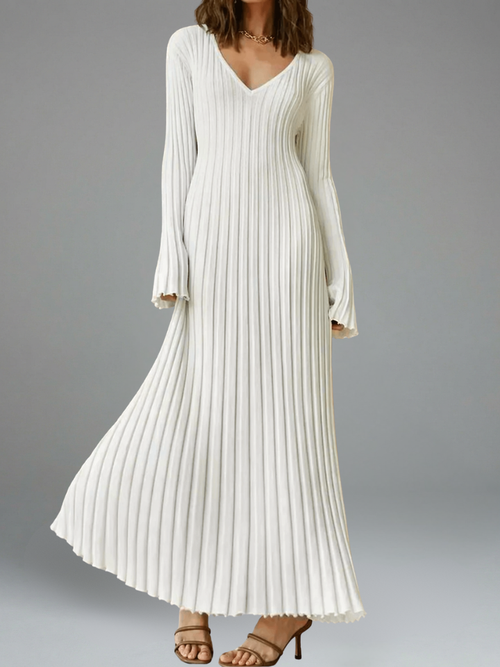 Fall New Sleeved Knit Midi Dress