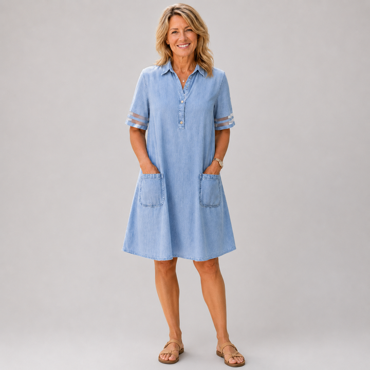 Brittany | Figure Flattering Denim Dress