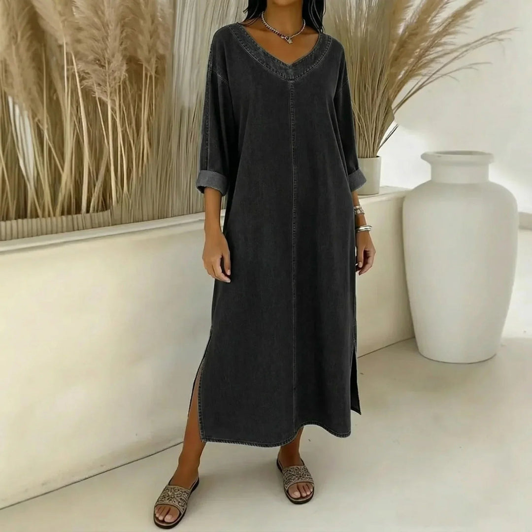 Santorini™ Dress with Side Slits and a Rustic Touch