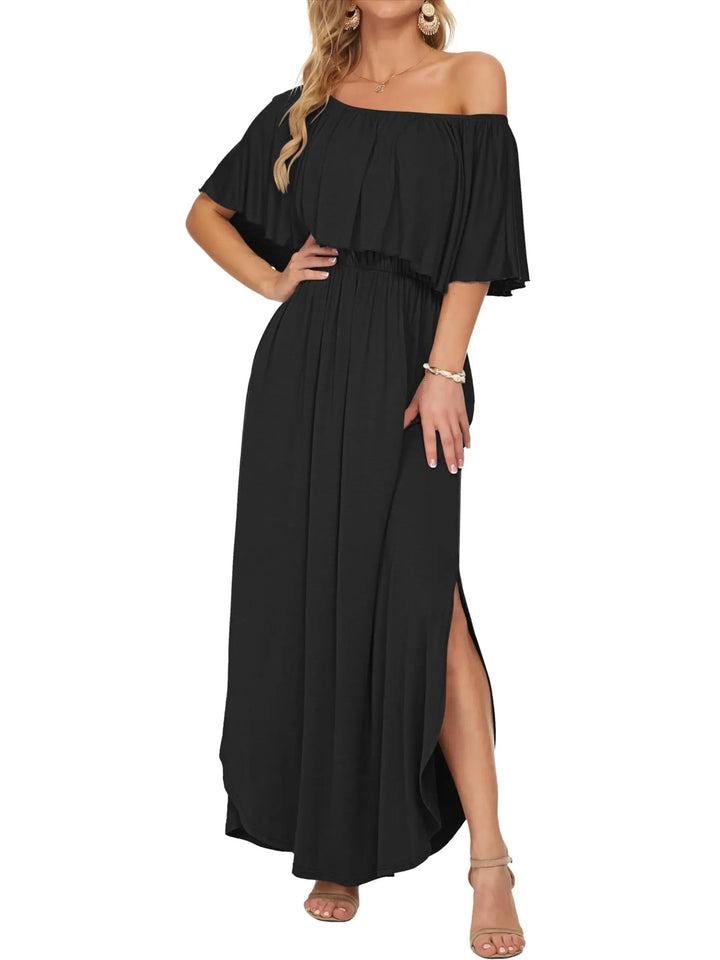 Women's Summer Floral Off-the-Shoulder Maxi Dress