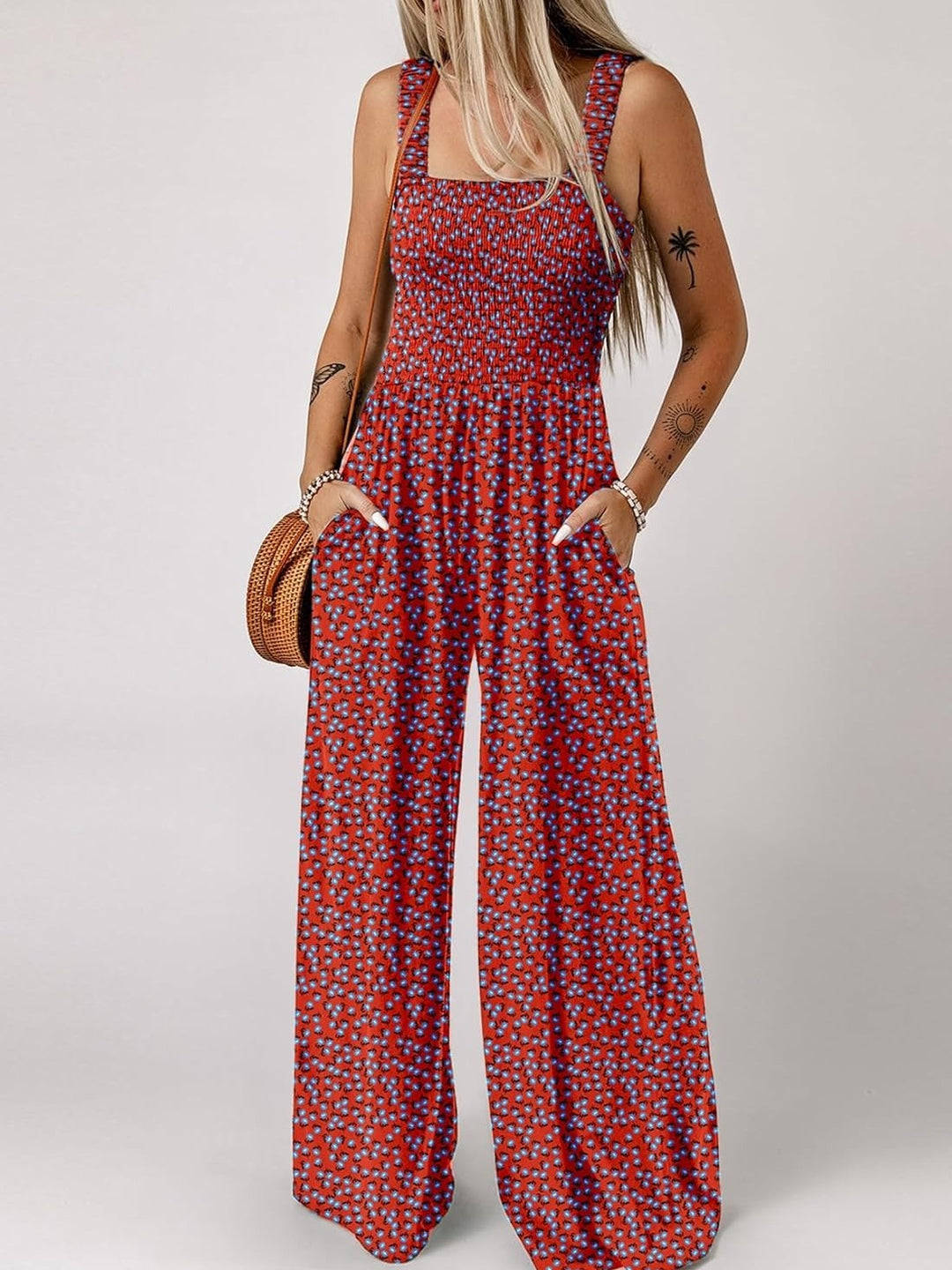 Women's Boho Floral Jumpsuit